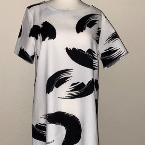 Black and White Paintbrush Mini Dress